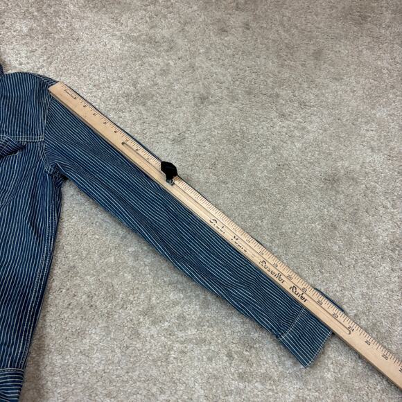 Industry of All Nations Indigo Hickory Stripe Selvedge Denim Jacket IOAN Medium - Picture 6 of 10